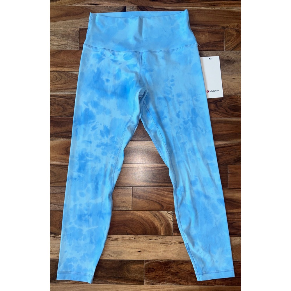 Lululemon Align HR Pant 25" Blue Tie Dye Nulu Leggings Size 8 NEW